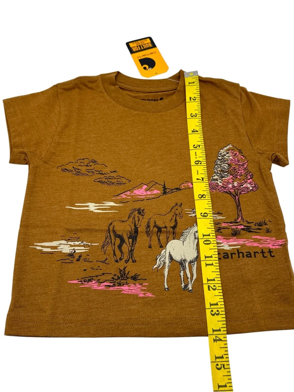 Carhartt Toddler Girls Short Sleeve Wild Horse T-Shirt Brown Heather Size 2T